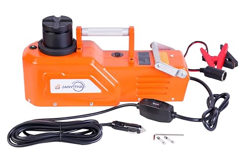 Image of JANVITHA 12V DC Electric Hydraulic Vehicle Jack 10 Ton Capacity for Premium Cars and Heavy Vehicles Lifts Height Upto 520mm