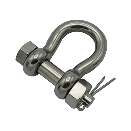 Stainless Steel Bow Shackle with Safety Pin 4 Ton 20MM (Marine Lifting Load Rated)