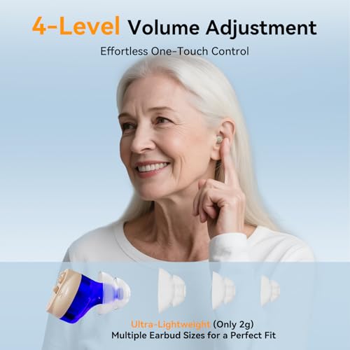 OTC Hearing Aids for Seniors - Rechargeable Invisible Hearing Aids with AI Noise Cancellation, 100+ Hours Battery Life, Comfort Fit Ear Canal Design - Image 7