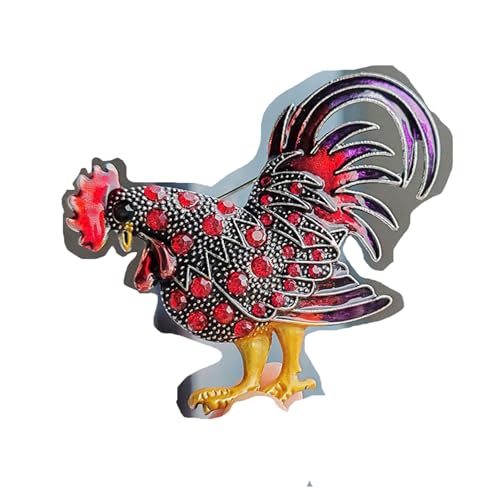 Broche coq vintage et bijoux de l'année du coq pour accessoire de mode