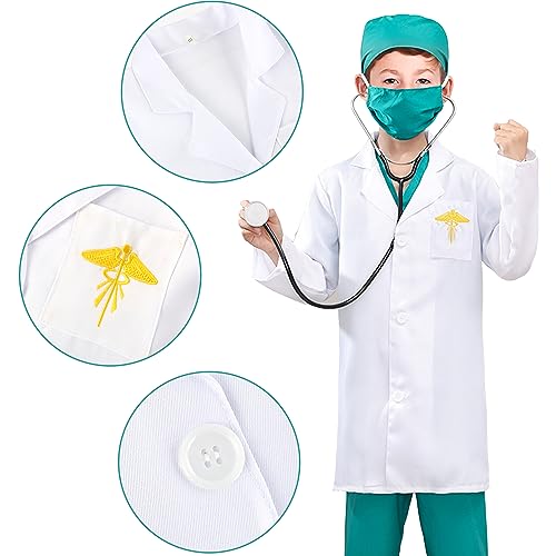 Acecharming Kids Doctor Costume, Child Role Play Costumes Unisex Doctor Fancy Dress Costume Doctor Scrubs For Kids Doctor And Nurse Costume For Halloween Cosplay Party thumb #1