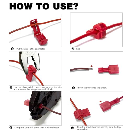 Ginsco XJ100CL 100 Pcs/50 Pairs T-Tap Wire Connectors, Ginsco Quick Splice Self-Stripping Electrical T-Tap Wire Terminals thumb #1