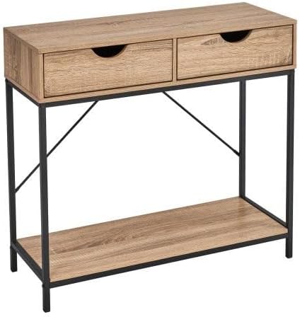 LOLAhome - Consola Urban Laminado Natural con 2 cajones y Estante...