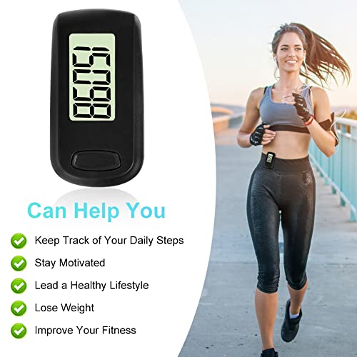 Flintronic Schrittzähler Zum Gehen, 3D-Schrittzähler, Großbild, Genauer mit Clip-Lanyard, Einfacher, Laufen Sport, für Senioren, Kinder, Männer