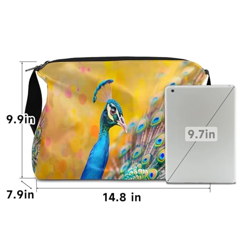 Leather Travel Duffle Bag for Women Men, Beautiful Peacock Small Sports Gym Bag Weekender Overnight Bags Underseat Carry on Luggage Bags for Airplanes, Personal Item Travel Bag,A-0144