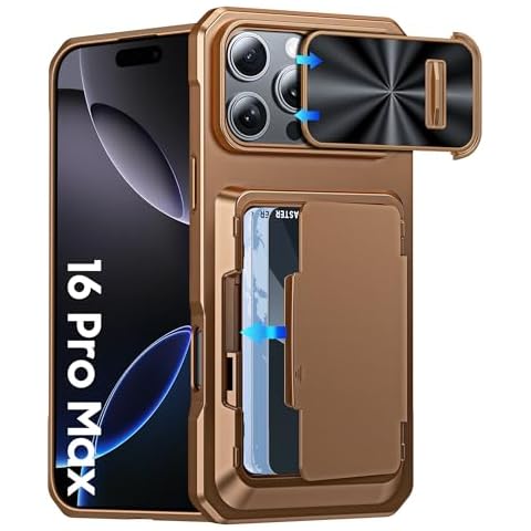 Vizvera for iPhone 16 Pro Max Case Wallet RFID, Cards Holder(4 Cards) & Camera Cover & Kickstand, Full Body Matte Shockproof Silicone Phone Case for iPhone 16 Pro Max 6.9 inch 2024-Desert Gold Cover