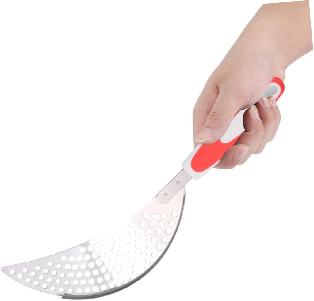 LABRIMP 1pc Strainer Pasta Noodles Filter Flat Skillet Orange Saucepans Vegetable Spaghetti Noodles Pasta Pot Drainer Small Tools Stainless Steel Pot Colander Splitter Handheld