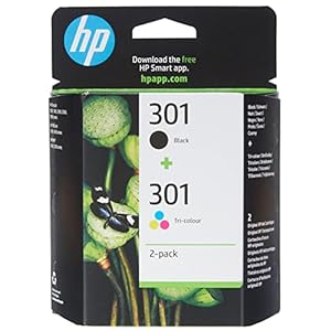 HP Pack 2 Cartouches d’encre 301 (Noir – Cyaan, Magenta, Jaune)