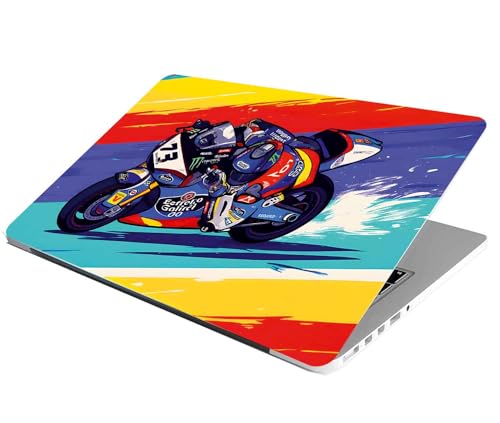 Image of Laptop Skin Stickers HD Quality Sticker for Laptops Upto 15.6 inch (Dustproof|Waterproof|Scratchproof|Reusable) - BE Racer Bike