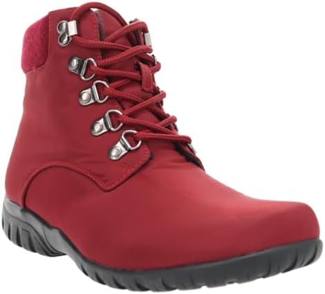 Propét Women's Dani Ankle Lace Water Repellent Boots, Bordo, 7.5 XX-Wide US | Image 1