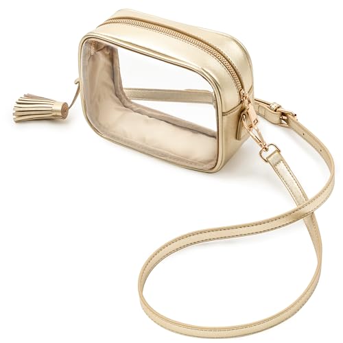 Image of Yarnic Clear Bag Stadium Approved, PVC Transparent Crossbody Purse Small Clear Crossbody Bag with Adjustable Shoulder Strap