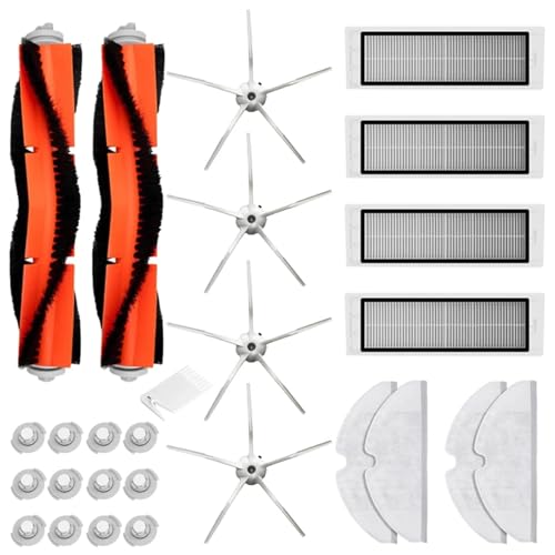 互換性がありますロボロックロボット掃除機 5-in-1 メンテナンスキットに対応: サイドブラシ、フィルター、モップ (S5 S6 MaxV モデル用)(068)