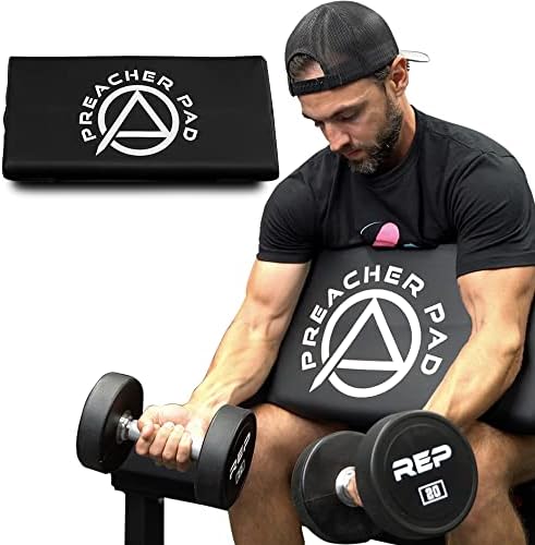Preacher Pad by ABMAT- Portable Preacher Curl Bench, Barbell & Dumbbell Biceps Triceps Isolator, Seated Arm Isolated Barbell Dumbbell Biceps Station Home Gym