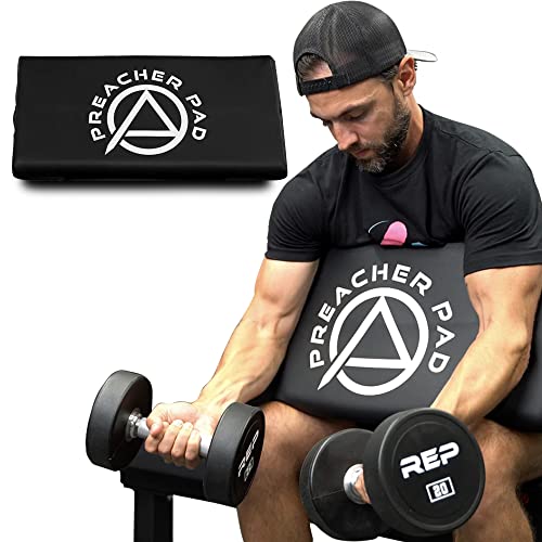 Preacher Pad by ABMAT- Portable Preacher Curl Bench Barbell & Dumbbell Biceps Triceps Isolator Seated Arm Isolated Barbell Dumbbell Biceps Station Home Gym