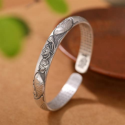 Bracelet s999 pour femme bijou ouvert en argent pur idée cadeau