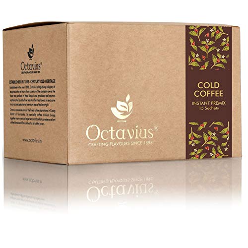 Image of Octavius | Cold Coffee Premix - 15 Pouches | Instant Cappuccino Coffee | Hot & Cold Coffee | Premix Readymade Mix | (15 Gm x 15 Sachets).