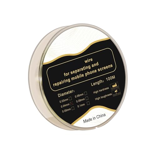 Alambre de corte de acero aleado para separación de pantalla LCD 0.03-0.08mm 5 opciones de tamaño alambre para corte de pantalla de acero al carbono aleado
