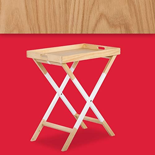 Universal Expert Remus Folding Tray Table, Oak/White