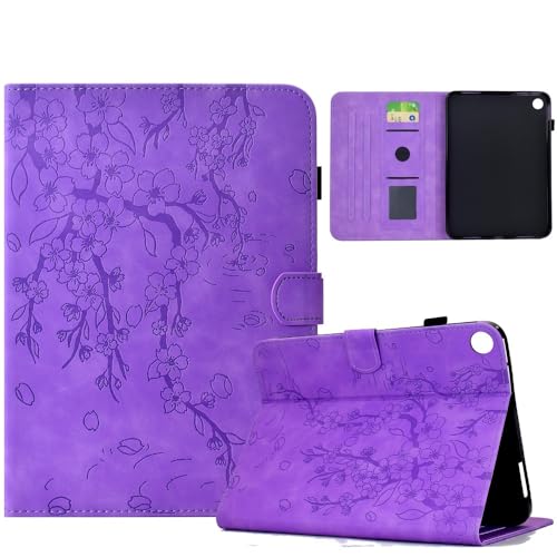 Housse rabat Samsung Galaxy Tab S10 Lite SM-X400 protection cuir violet motif floral