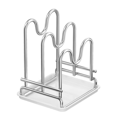 Durable Stainless Steel Pot Lid Rack - Versatile Cutting Board Holder & Multi-layer Chopping Board Organiser for Kitchen (Style A)