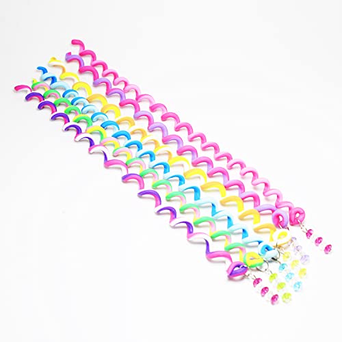 Élastique Tresses Cheveux,6 pcs Spirale Cheveux Accessoires Bandeau de Cheveux Accessoires Tressé Hair Styling Twister pour Enfants Filles Arc-En-Couleur Cover