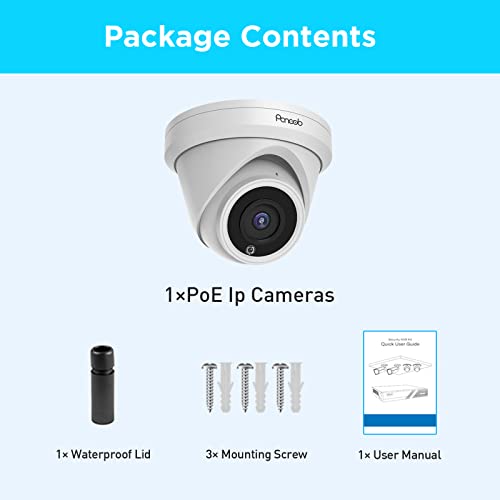 Panoob Security Camera Outdoor/Indoor, 6Mp Poe Ip Dome Surveillance Camera With Mic/Audio,Ai Persion/Vehicle Detection, 2.8Mm Lens 110°Wide Angle, Ip67 Weatherproof, 100Ft Ir Night Vision, Pd93A-6M #TOP7