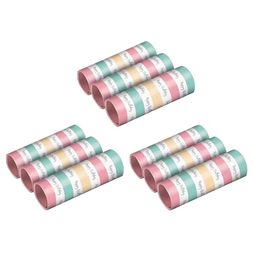 Amscan 9903734-3 - Luftschlangen Happy Birthday, 3 x 3 Packungen, pastellfarben, Partydeko, Geburtstag