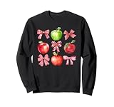 Coquette Apple Picking Crew Apple Picking Season Red Bows Sweatshirt