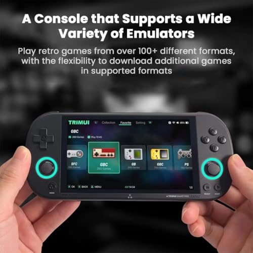 Image of TRIMUI Smart Pro Handheld Game Console 4.96 inch IPS Screen, Supports 100+ Emulators, Wi-Fi, 5000mAh Battery, Customizable Controls & RGB Lighting Online Multiplayer Retro Video Game Console (White)