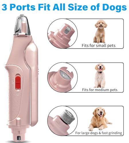 Image of 2 in 1 Dog Nail Clippers & Cat Nail Clippers Trimmers for Large Medium Small Dogs Cats Claw Trimmer Quick Sensor and Safety Guard USB Rechargeable Dogs Nail Trimmer with Catcher & 2 LED Lights