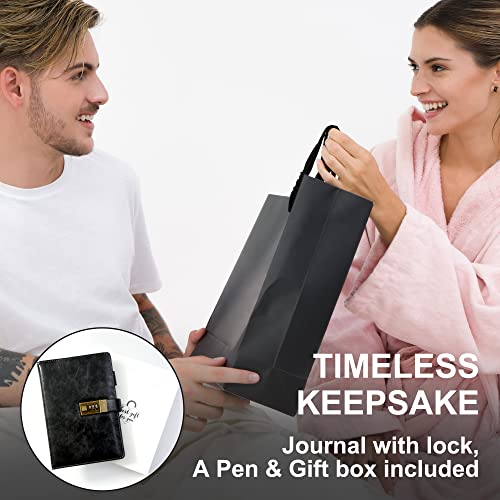 Cagie Diary With Lock, Waterproof Journal With Lock For Men And Women 192 Pages Mens Locked Journal With Pen& Gift Box, A5 Pu Leather Journal For Men, Password Protected Notebook With Lock, Black #TOP3