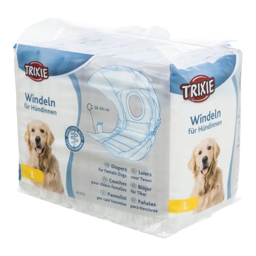 TRIXIE Hundewindeln für Hündinnen Gr. L, 12 St., 38–56 cm Taillenumfang