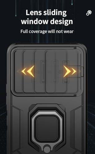 Image of CamShield Pro Case with Slide Camera Protection and 360 Protection Ring Stand Bumper Back Case Cover for Mi Redmi 13C 4G (Blue)