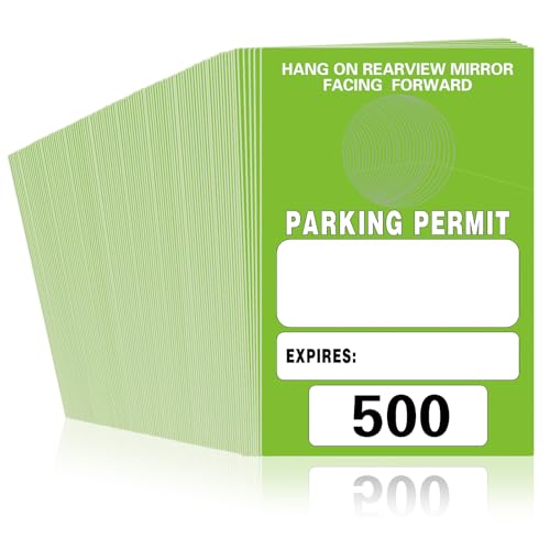 Parking Permit Hang Tags,Numbers 001-500 Blank Numbered Temporary Parking Permits,Car Vehicle Parking Management,High-Visibility Green Hang Tags(500 packs)