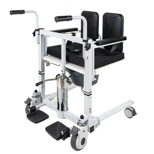 GHCCDAM Silla De Transferencia para Discapacitados, Silla De Ruedas Elevadora para Transferencia De Pacientes, Inodoro De Cabecera con Ruedas, Silla De Ruedas Ligera De Cabecera para Baño