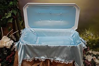 Newnak's Pet Caskets-Pet Casket White/Blue (3 Sizes) Deluxe (Small)