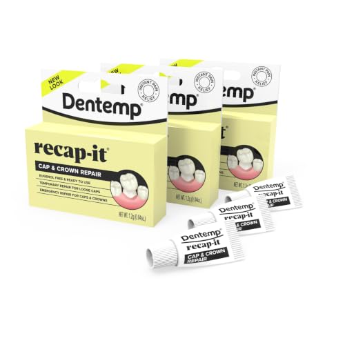 Dentemp Recap-It Cap and Crown Repair Dental Kit, Pack of 3