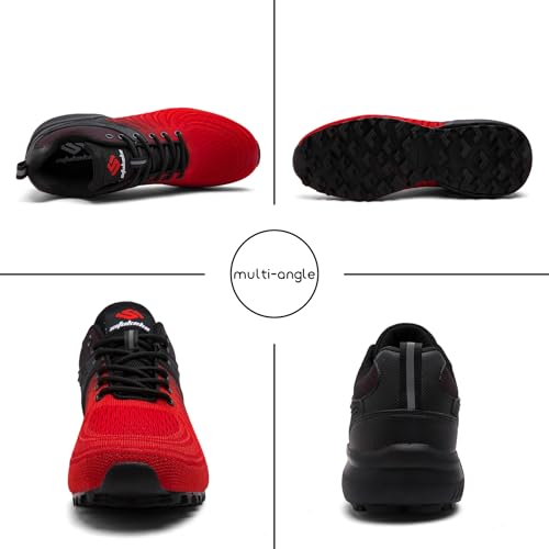 Image of Men's Trail Running Shoes Lightweight Breathable Walking Hiking Sneakers Outdoor Athletic Tennis Cross Training Shoes