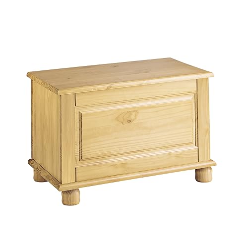 Baul de Madera Maciza de Pino, con puerta abatible, serie Canet. Medidas: 46x70x39 (AltoxAnchoXfondo), (Sin barnizar) Decoralo tu mismo