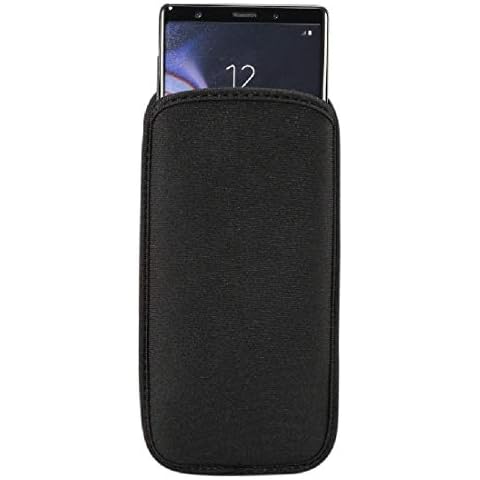 DFV mobile - Waterproof and Shockproof Neoprene Sock Cover, Slim Carry Bag, Soft Pouch Case for Samsung Galaxy A20e (2019) - Black Cover