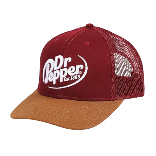 Dr Pepper Classic Logo Adult Mesh Trucker Cap Red