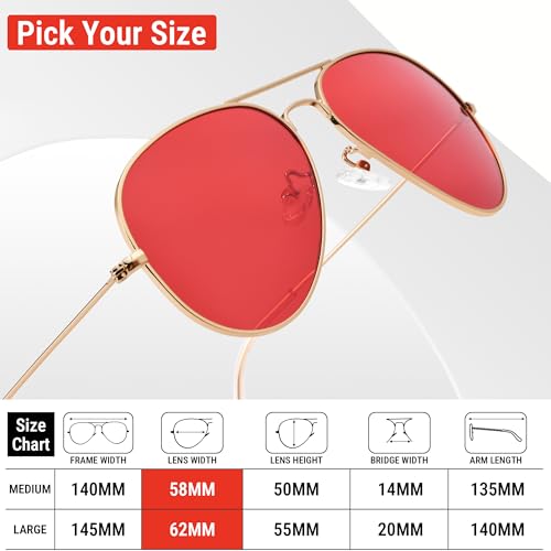 Image of Pro Acme Aviator Sunglasses for Men Women Classic Polarized UV400 Protection