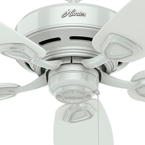 Hunter 48 inch Outdoor or Indoor Ceiling Fan No Light - White Ceiling Fan without Light, Standard Mount, For Patio, Porch, Garage, or Living Room, 5 Blades, Pull Chain - Sea Wind 53350, White - Image 6