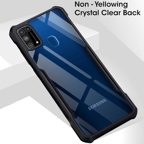 Image of WOW IMAGINE Shock Proof Clear Protective Back Case for Galaxy M31 / F41 / M31 Prime - AirEDGE Technology | 360 Degree Camera Protection | Transparent Hybrid Back Case - Black