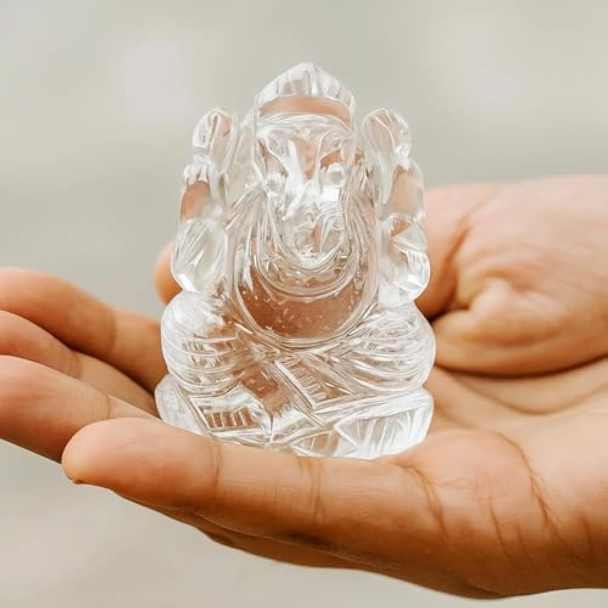 Certified Sphatik Ganesha AAA Grade Clear Quartz Idol