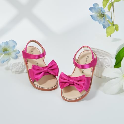 Image of Felix & Flora Toddler Girl Sandals - Little Girl Easter Dress Shoes Lightweight Open Toe Beach Holiday Flats
