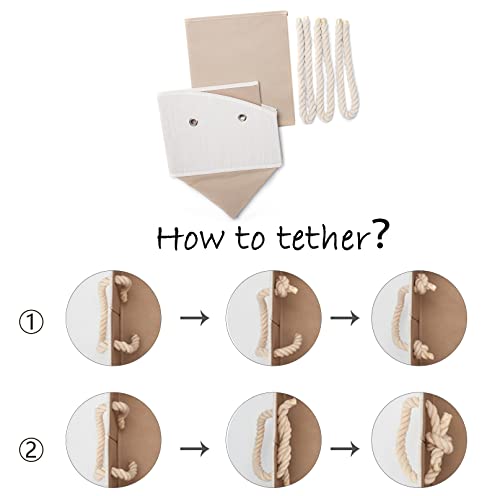 Geyecete-Large-Dog-Toys-Storage-Bins-Foldable-Fabric-Trapezoid-Organizer-Boxes-with-Weave-Rope-HandleCollapsible-Basket-for-ShelvesDog-ApparelBeige-Dog Geyecete Large Dog Toys Storage Bins Foldable Fabric Trapezoid Organizer Boxes with Weave Rope HandleCollapsible Basket for ShelvesDog ApparelBeige Dog
