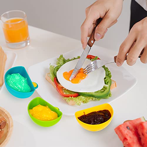 Brvnpily Dip Clip For Bowls Plates 8Pcs Plastic Dip Clip Bowl Plate Holder Chip And Dip Serving Set Sauce Holder For Spice Tomato Sauce Salt Veggie Vinegar Ketchup Chips (4 Colors) #TOP4