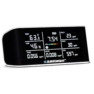 AirKnight 9-in-1 Indoor Air Quality Monitor, Portable CO2 Monitor | VOC Sensor | Formaldehyde Detector AQI PM2.5 + 4 More Home Monitoring | Air Quality Tester for Confined Space