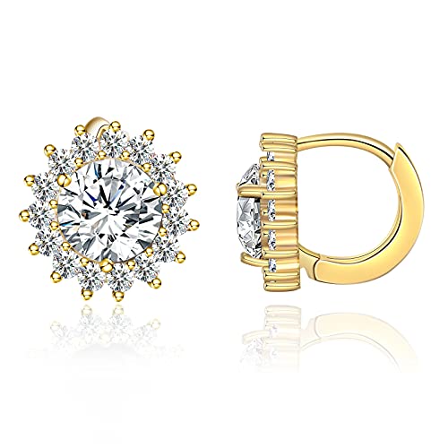 Huggie Hoop doré femme et petit cerceau cartilage en argent plaqué or jaune 14 carats